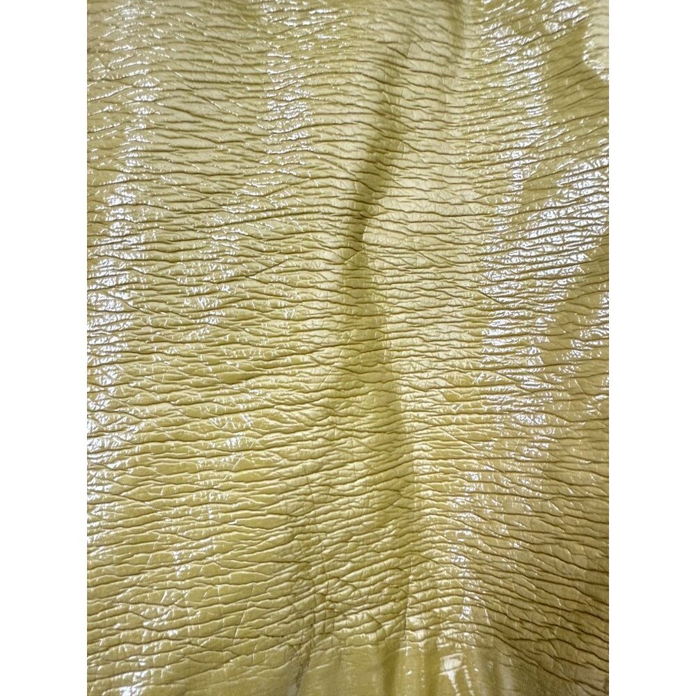 Narcissus Olive Green Faux Leather Hooded Jacket w/ Zip Closure & Drawstring Hem - Picture 4 of 12